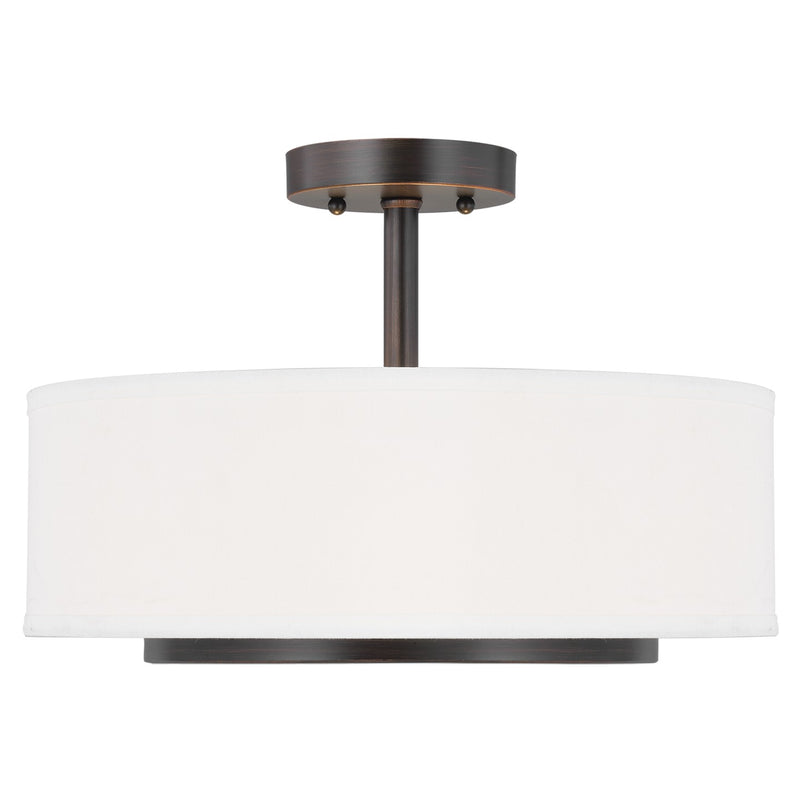 Nance Two Light Semi-Flush Convertible Pendant in Bronze