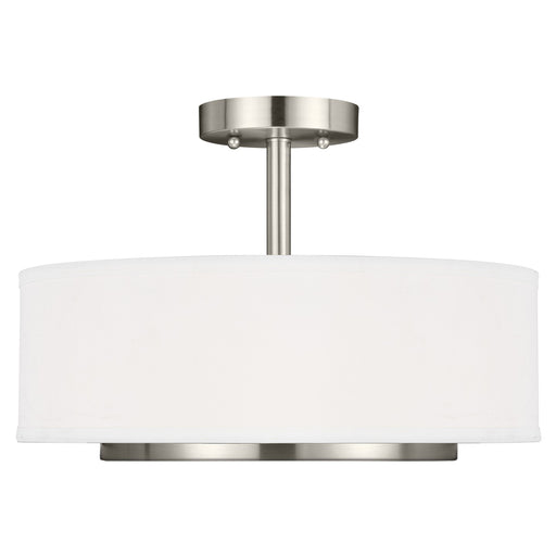 Nance Two Light Semi-Flush Convertible Pendant in Brushed Nickel