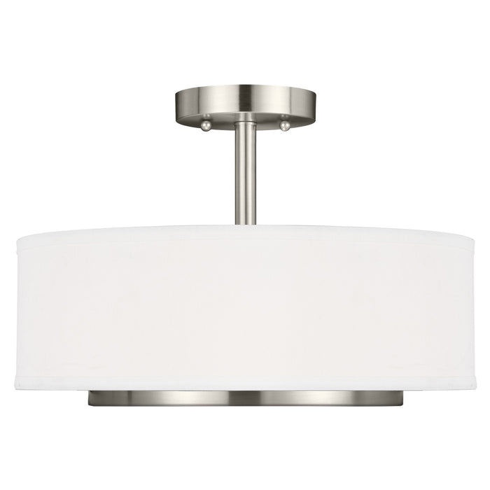 Nance Two Light Semi-Flush Convertible Pendant in Brushed Nickel