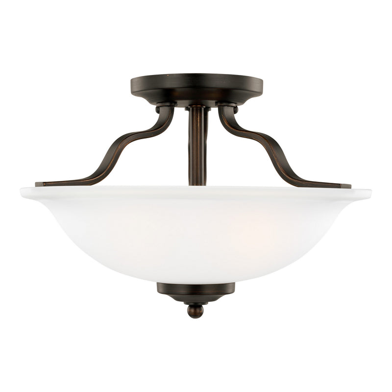 Emmons Two Light Semi-Flush Mount in Bronze