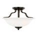 Emmons Two Light Semi-Flush Mount in Bronze
