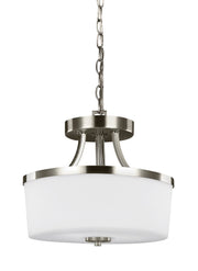 Hettinger 2-Light Convertible Pendant in Brushed Nickel