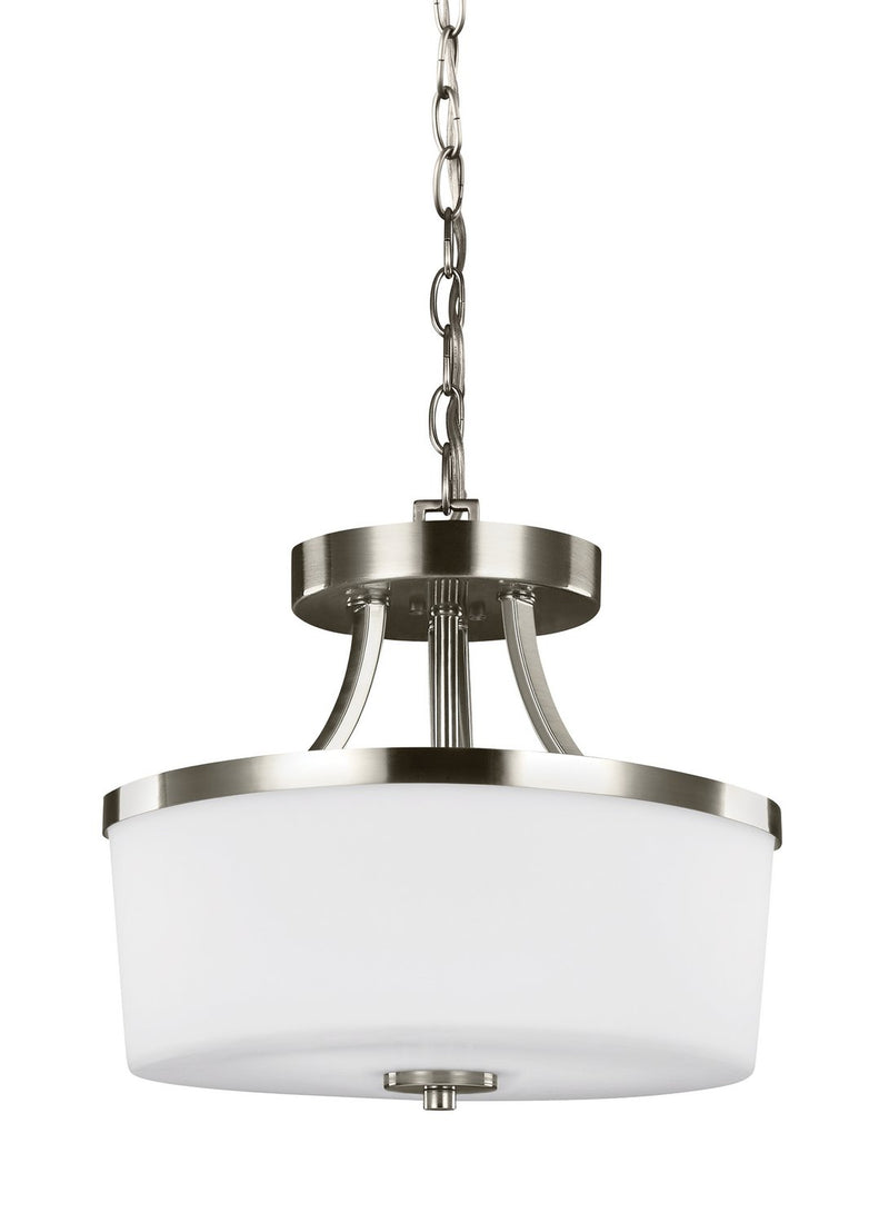 Hettinger 2-Light Convertible Pendant in Brushed Nickel