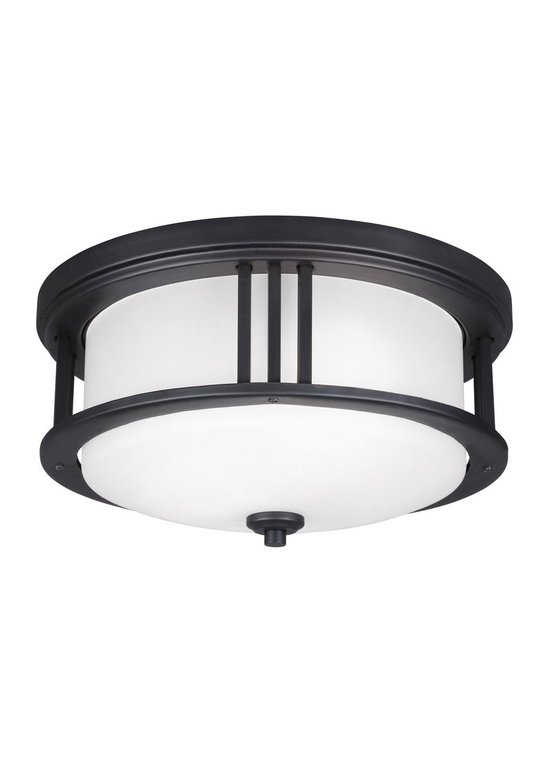Crowell Two Light Outdoor Flush Mount in Black