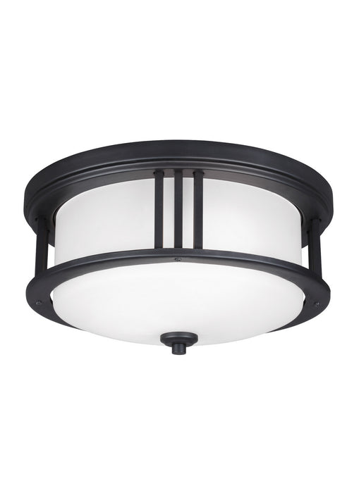 Crowell Two Light Outdoor Flush Mount in Black