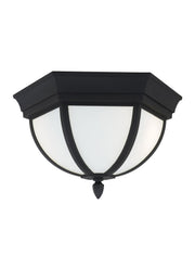Wynfield 2-Light Etched Outdoor Flush Mount in Black