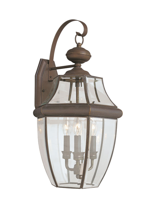 Lancaster Three Light Outdoor Wall Lantern in Antique Bronze