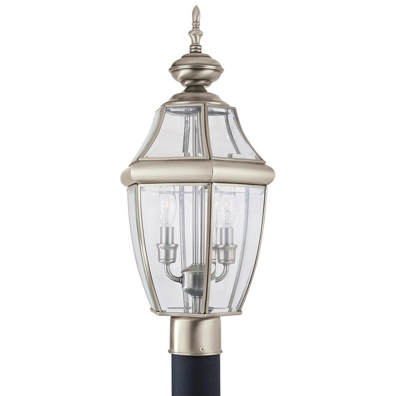 Lancaster 2-Light Outdoor Post Light in Antique Brushed Nickel