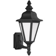 Brentwood 19.75" Smooth White Glass Outdoor Wall Lantern in Black