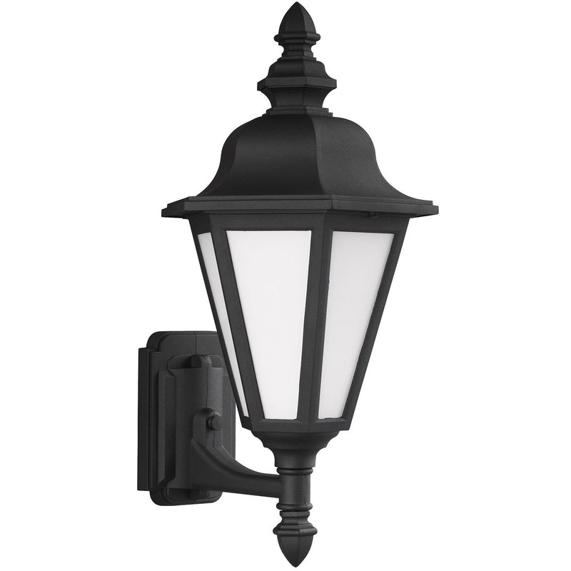 Brentwood 19.75" Smooth White Glass Outdoor Wall Lantern in Black
