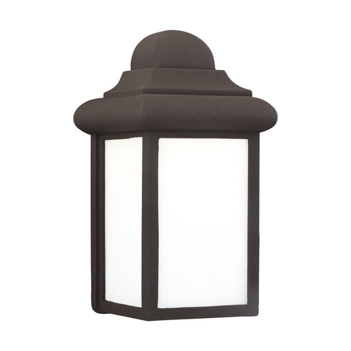 Mullberry Hill LED Smooth White Glass Outdoor Wall Lantern in Bronze