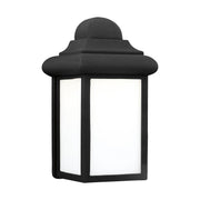 Mullberry Hill LED Smooth White Glass Outdoor Wall Lantern in Black