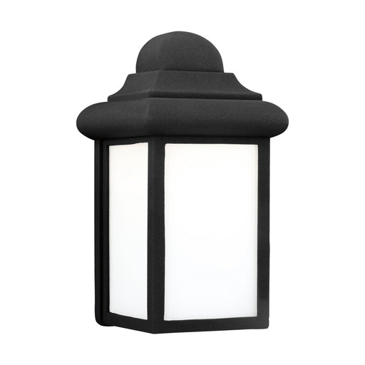 Mullberry Hill LED Smooth White Glass Outdoor Wall Lantern in Black
