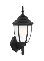 Bakersville 15.5" Satin Etched Outdoor Wall Lantern in Black