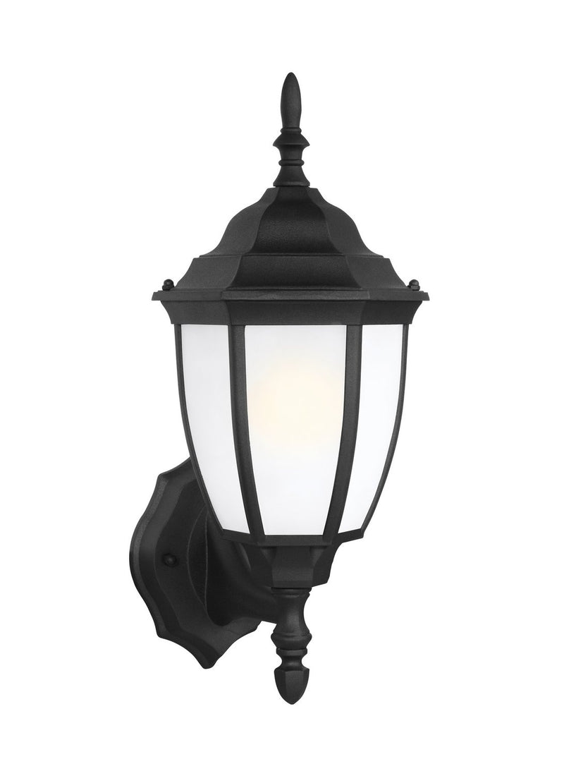 Bakersville 15.5" Satin Etched Outdoor Wall Lantern in Black