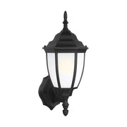Bakersville 15.5" Satin Etched Outdoor Wall Lantern in Black