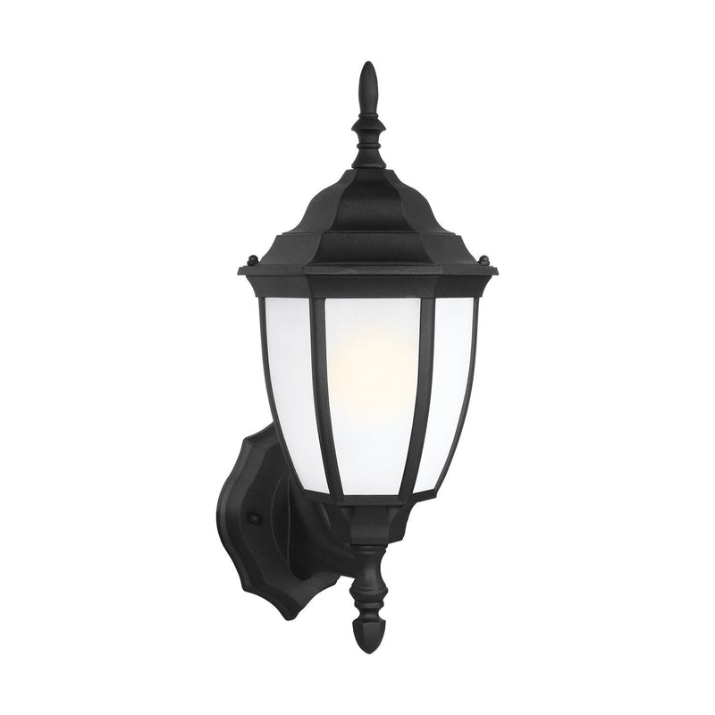 Bakersville 15.5" Satin Etched Outdoor Wall Lantern in Black
