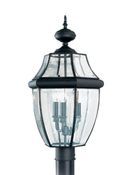 Lancaster Three Light Outdoor Post Lantern in Black