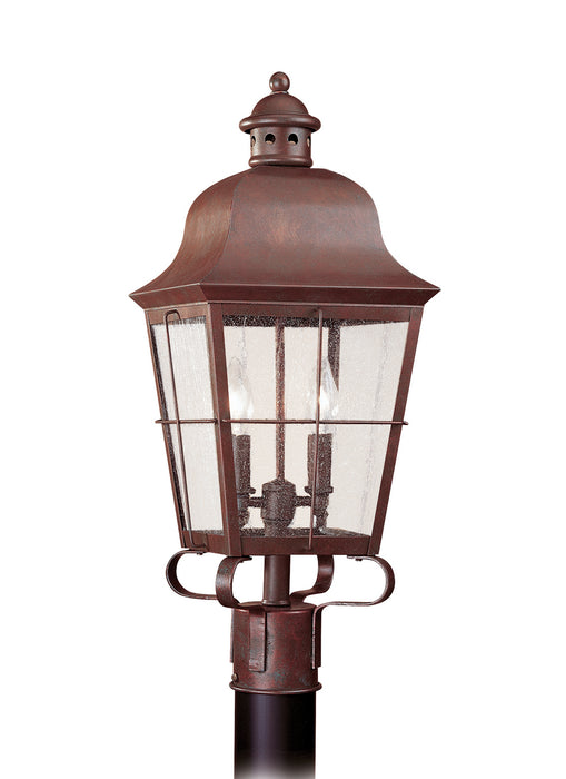 Chatham Two Light Outdoor Post Lantern in Weathered Copper