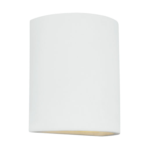Paintable Ceramic Sconces Half-Cylinder Outdoor Wall Lantern in Unfinished Ceramic