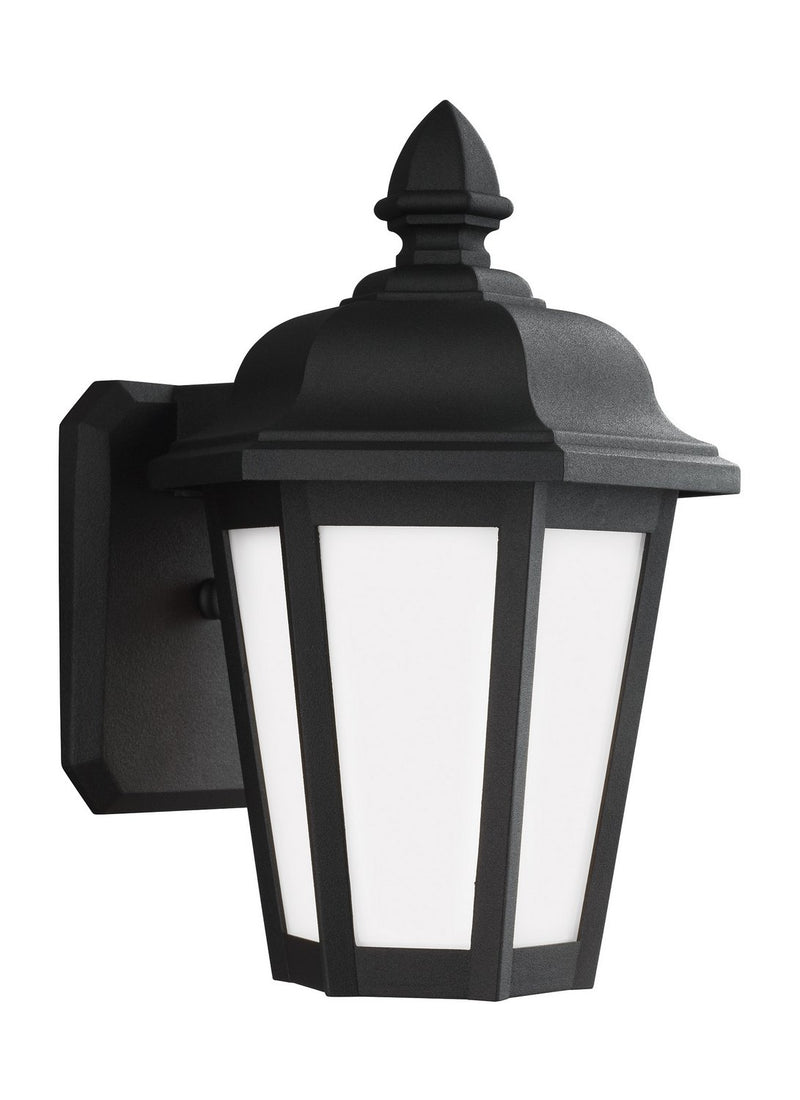 Brentwood 10.25" Smooth White Glass Outdoor Wall Lantern in Black