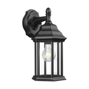 Sevier 12.5" Clear Glass Outdoor Wall Lantern in Black