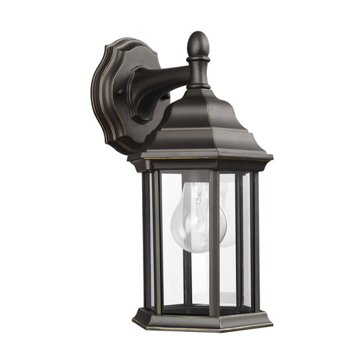 Sevier 12.5" Clear Glass Outdoor Wall Lantern in Antique Bronze