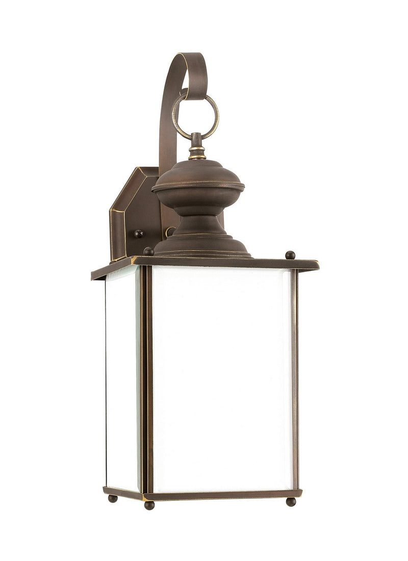 Jamestowne Large Etched White Tiffany Outdoor Wall Lantern in Antique Bronze