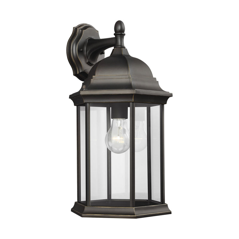Sevier 18.75" Clear Glass Outdoor Wall Lantern in Antique Bronze
