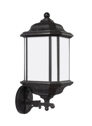 Kent Extra-Large Satin Etched Outdoor Wall Lantern in Oxford Bronze