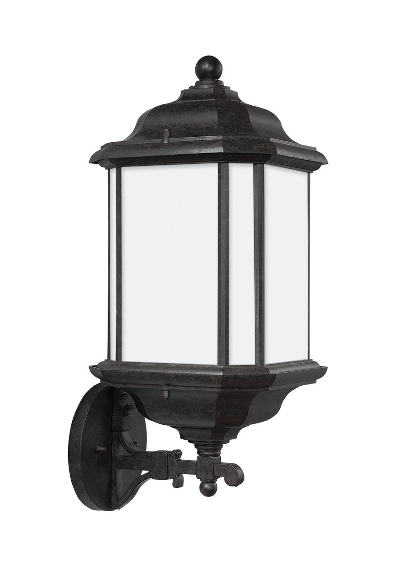 Kent Extra-Large Satin Etched Outdoor Wall Lantern in Oxford Bronze