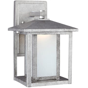 Hunnington Small Etched Seeded Outdoor Wall Lantern in Weathered Pewter