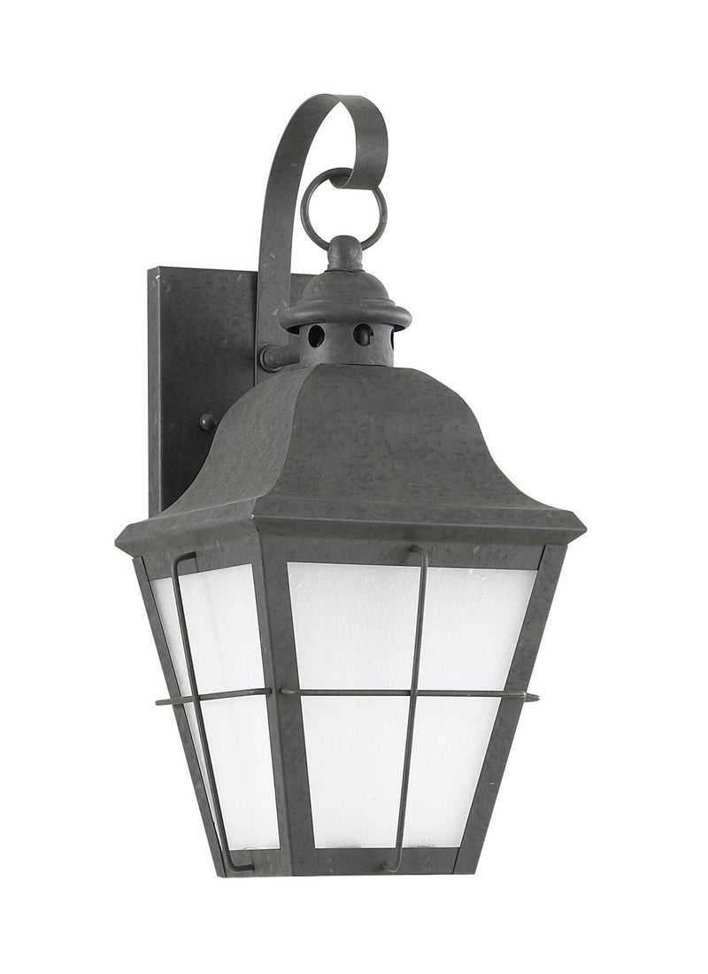 Chatham 14.5" Frosted Seeded Outdoor Wall Lantern in Oxidized Bronze