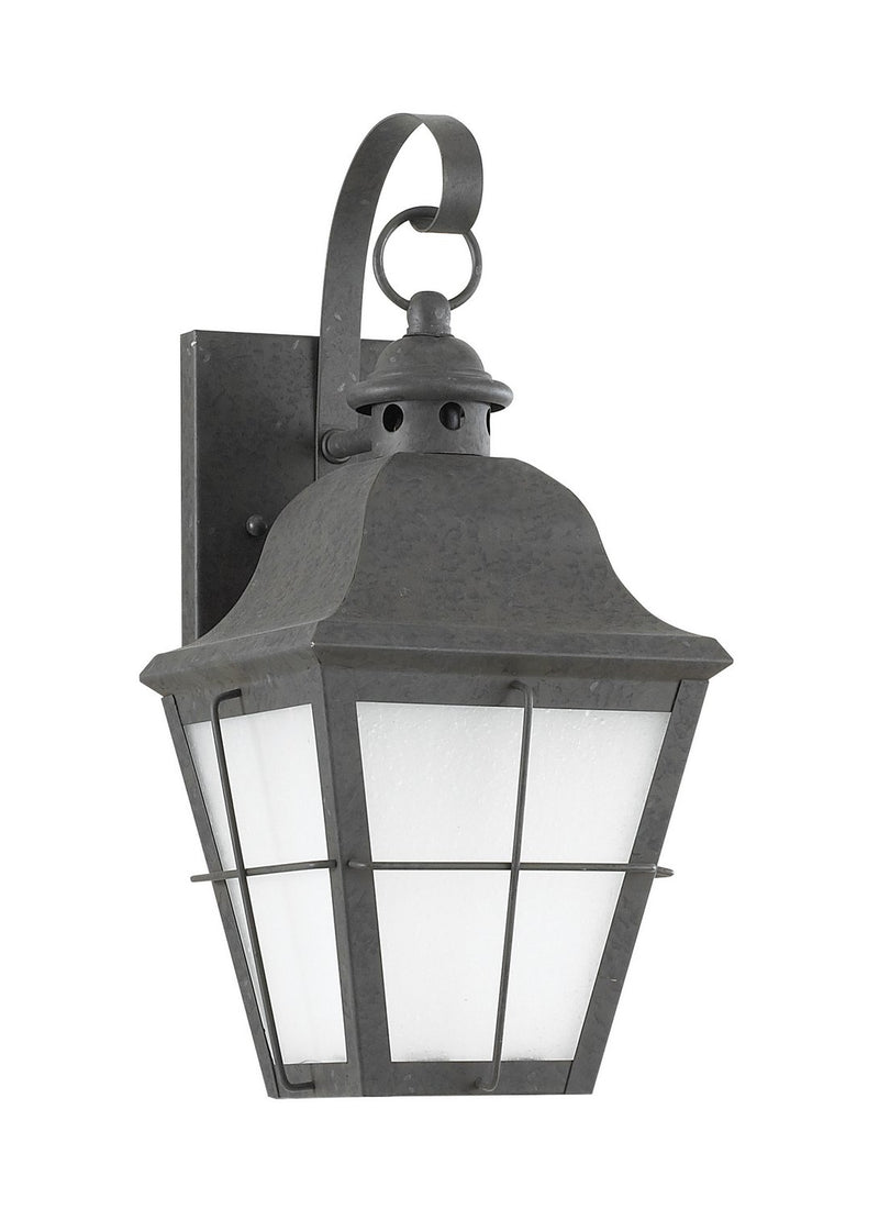 Chatham 14.5" Frosted Seeded Outdoor Wall Lantern in Oxidized Bronze
