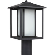 Hunnington Etched Seeded Outdoor Post Light in Black