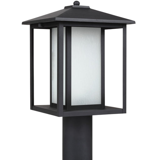 Hunnington Etched Seeded Outdoor Post Light in Black