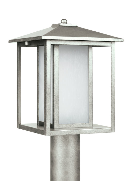 Hunnington One Light Outdoor Post Lantern in Weathered Pewter