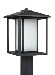 Hunnington Etched Seeded Outdoor Post Light in Black