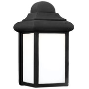 Mullberry Hill Smooth White Glass Outdoor Wall Lantern in Black
