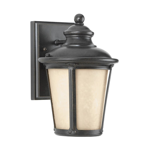 Cape May 10.5" Hammered Amber Outdoor Wall Lantern in Burled Iron