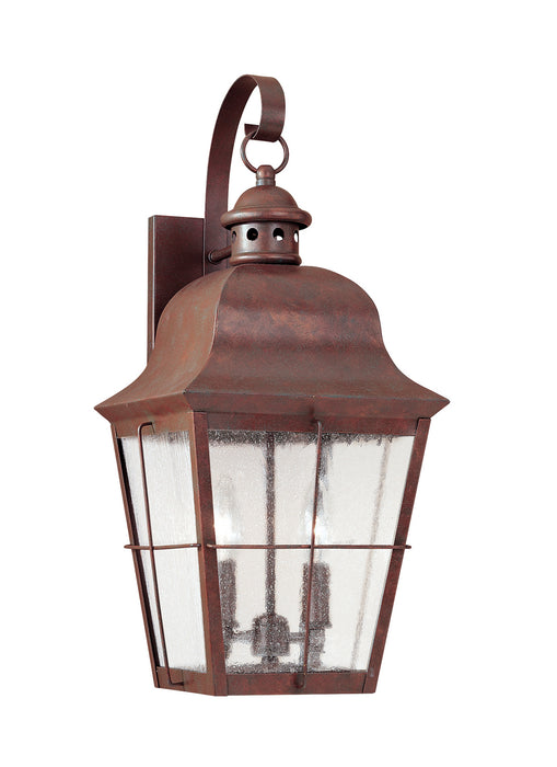 Chatham Two Light Outdoor Wall Lantern in Weathered Copper