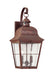 Chatham Two Light Outdoor Wall Lantern in Weathered Copper