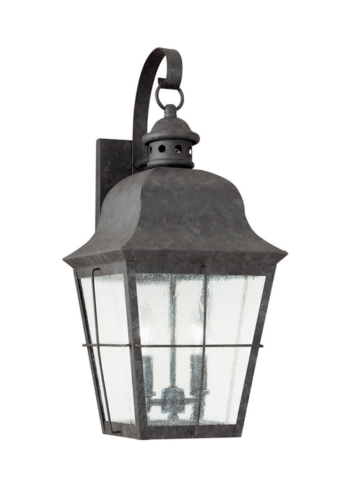 Chatham Two Light Outdoor Wall Lantern in Oxidized Bronze