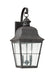 Chatham Two Light Outdoor Wall Lantern in Oxidized Bronze
