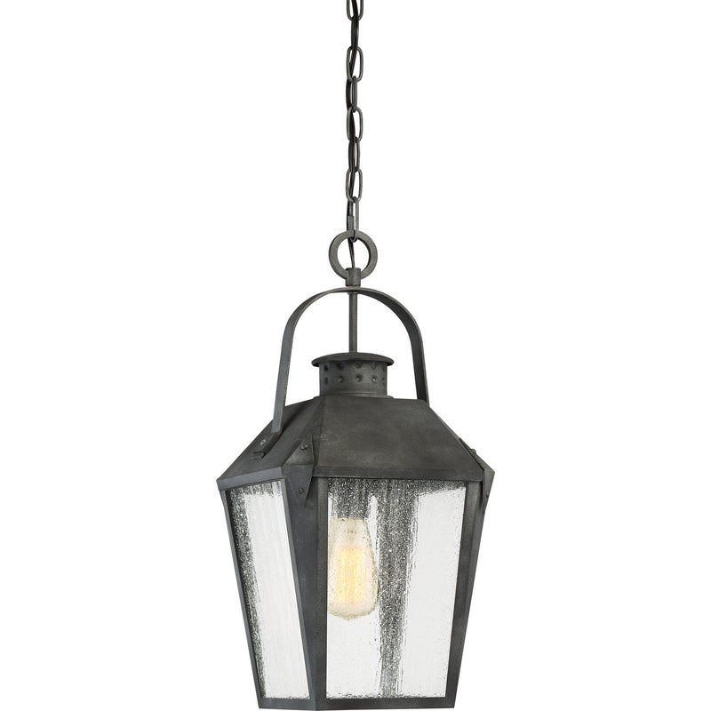 Carriage 1-Light Outdoor Lantern in Mottled Black - Lamps Expo
