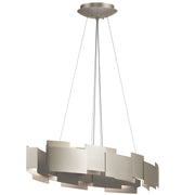Moderne 2-Light 34.25" Oval Chandelier in Satin Nickel