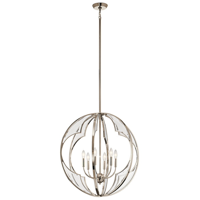 Montavello Chandelier 6-Light in Polished Nickel