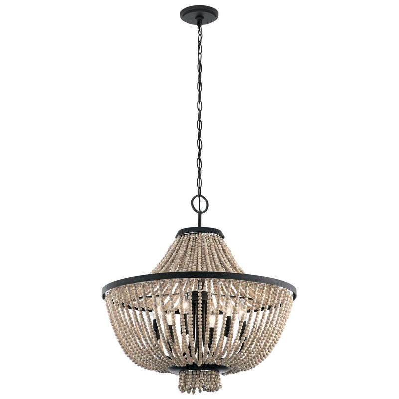 Brisbane 6-Light Chandelier in Distressed Black