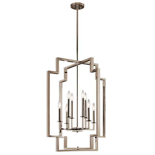 Downtown Deco Foyer Chandelier 8-Light in Polished Nickel