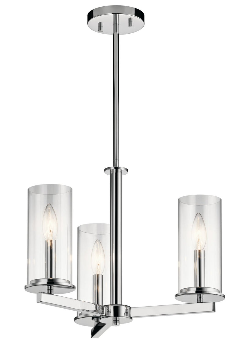 Crosby 3-Light Convertible Chandelier in Chrome